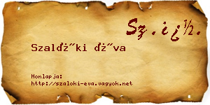 Szalóki Éva névjegykártya