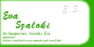 eva szaloki business card