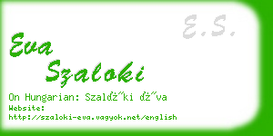 eva szaloki business card